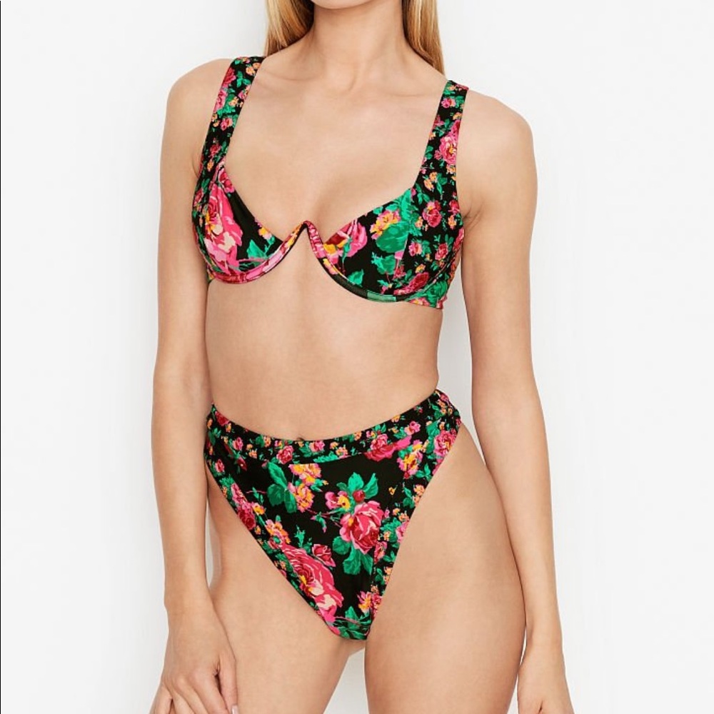 2 PIECE FOR LOVE & LEMONS Rosewater Underwire Swim Top & High-waist Swim Bottom - Picture 11 of 16